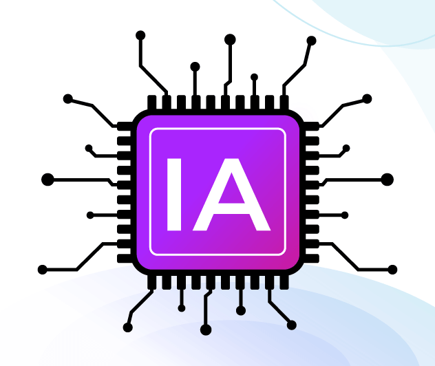 Chip de procesador con las letras IA