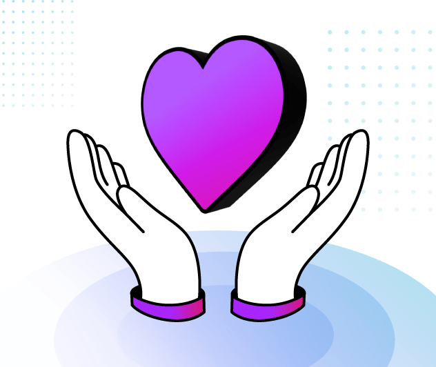 Dos manos sosteniendo un corazón, símbolo del trato humano