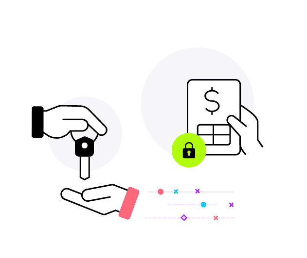 Room key handover and secure card payment