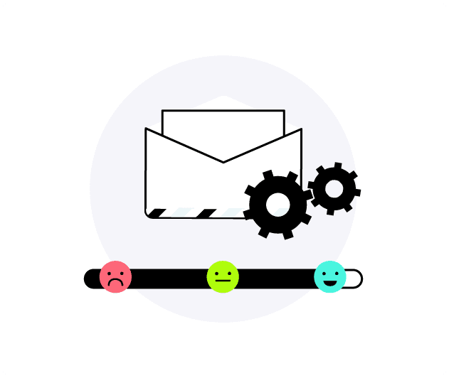 Automated survey email with a smiley-face satisfaction scale