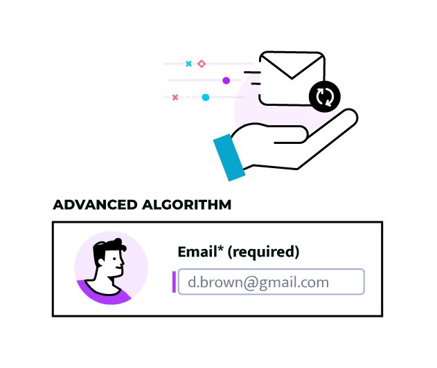 Advanced-algorithm email verification on the guest sign-up form