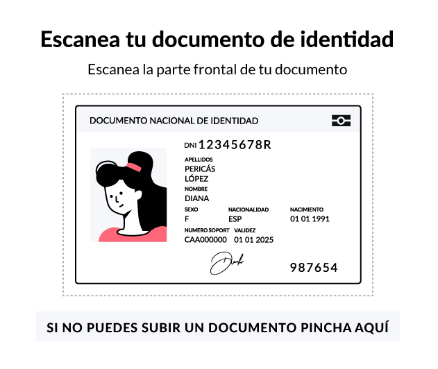 Escaneo de la parte frontal del documento de identidad del huésped durante el check-in
