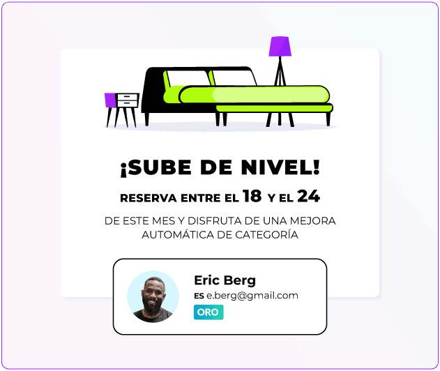 Campaña de mejora de habitación dirigida a un socio de nivel oro