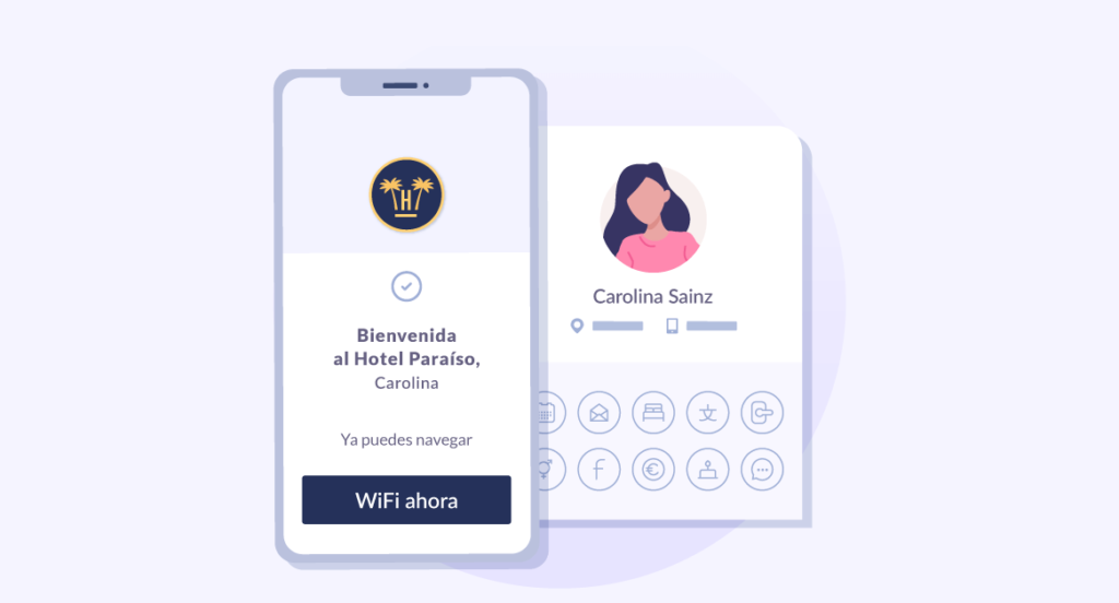captar datos del huésped con social wifi