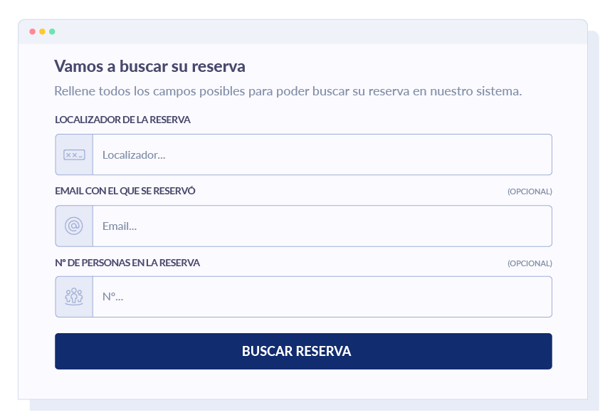 Búsqueda de reserva