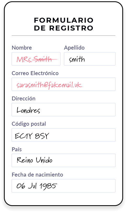 Formulario registro Checkin