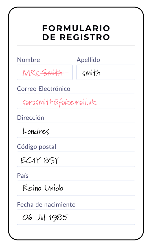 Formulario registro Checkin